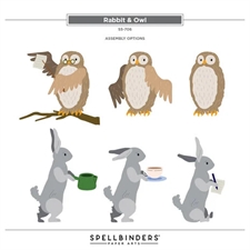 Spellbinders Dies - Say Cheese Classic Pooh Birthday Rabbit & Owl